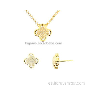 Más nuevos diseños de flores Collar de oro